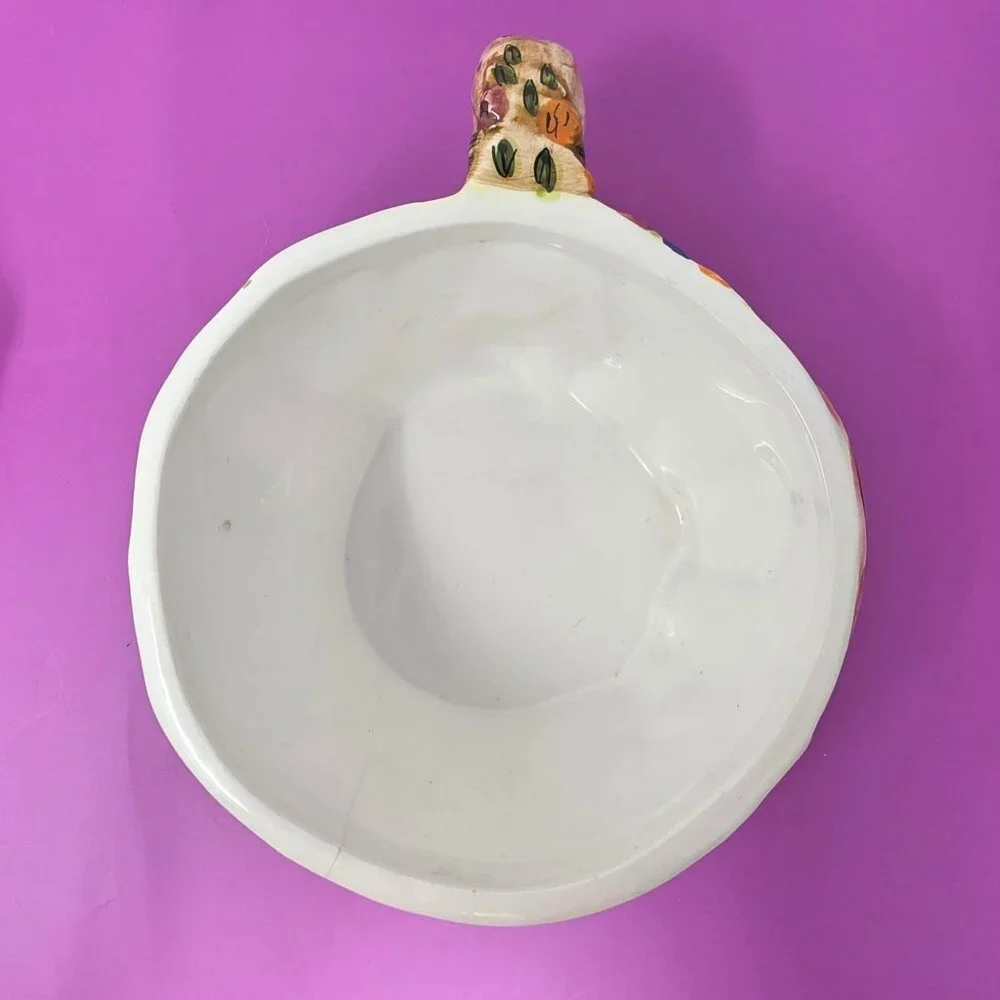 vintage Hand-Painted Ceramic Cottage Style Dragonfly Teapot &‎ Cup Set With Lid